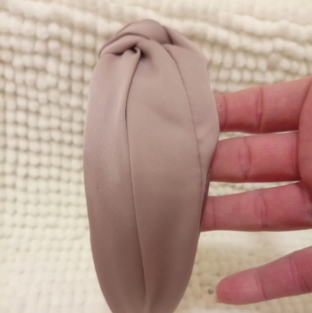 Dusty Rose / Mauve Satin Knotted Top Wide Headband